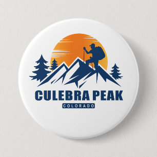 Retro Culebra Peak Hike T-Shirt 3 Inch Round Button