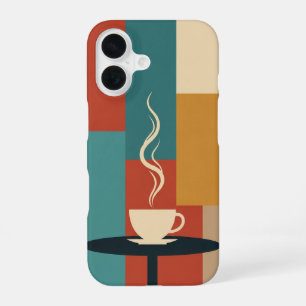 Retro Cup on Rounded Table iPhone 16 Case