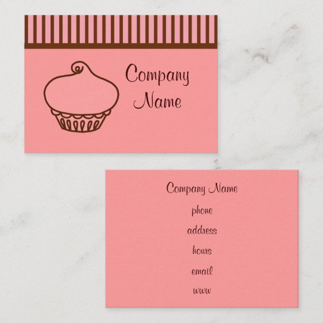 Retro Cupcake Business Cards (Front/Back)