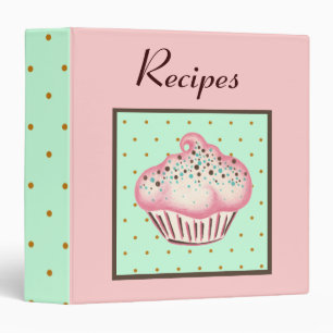 Retro Cupcake Dessert Recipe Binder Gift