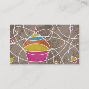 retro CUPCAKE shapes customer loyalty Card