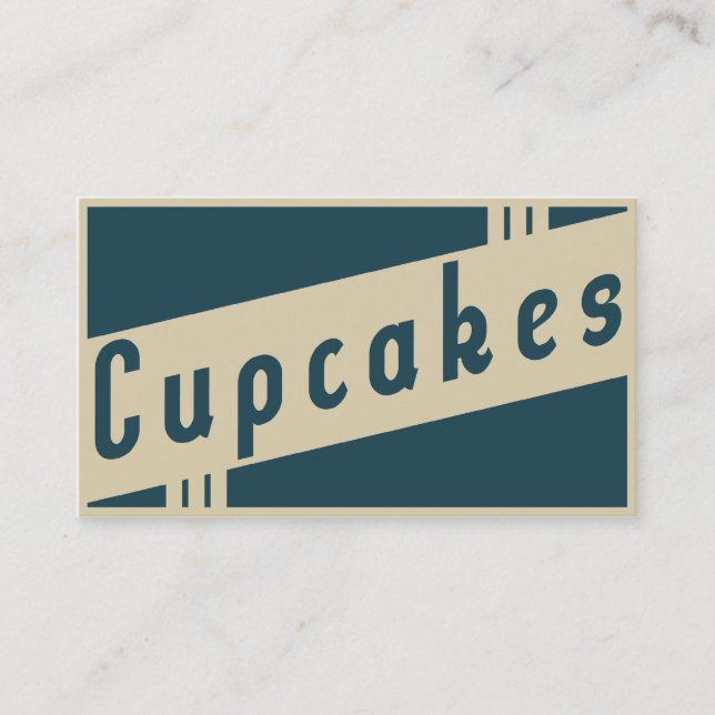 retro cupcakes business card (Front)