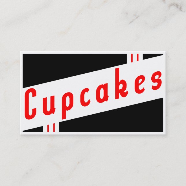 retro cupcakes business card (Front)