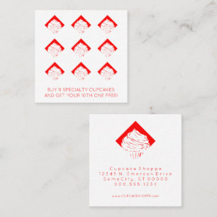 retro cupcakes diamond loyalty punch card