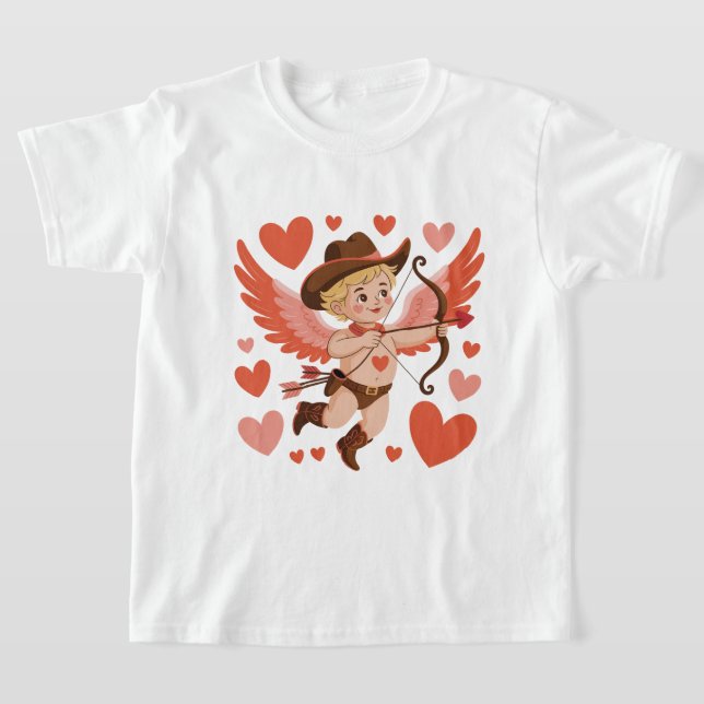 Retro Cupid Bow Tee, Baby Cupid Valentine Gift T-Shirt (Laydown)