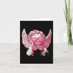 Retro Cupid Valentine Blowing Bubble Bow Vintage C Card