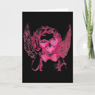 Retro Cupid Valentine Blowing Bubble Vintage Art V Card