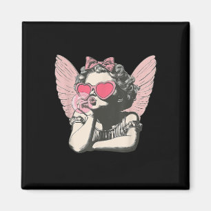 Retro Cupid Valentine Day Cute Vintage Cupid Blowi Magnet