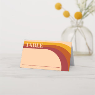 Retro Curved Arch Stripe Wedding Place Card
