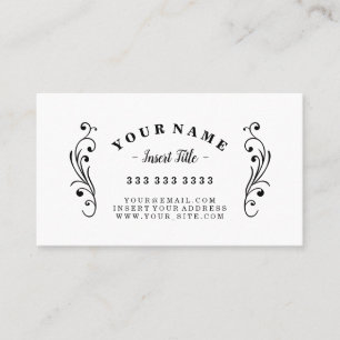 Retro Curved Text Professional Ornate Business Card