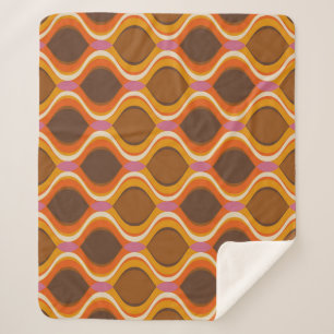 Retro Curves: 60s-70s Wallpaper Texture. Sherpa Blanket