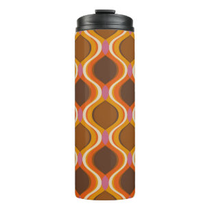 Retro Curves: 60s-70s Wallpaper Texture. Thermal Tumbler