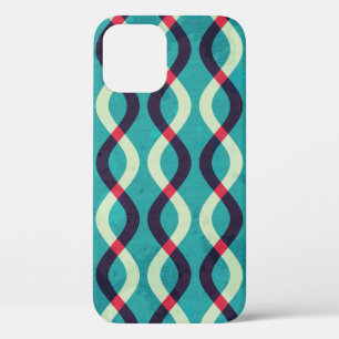 Retro Curves: Grunge Pattern Effect. iPhone 12 Case
