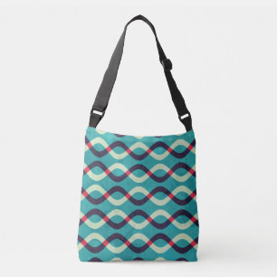 Retro Curves: Grunge Pattern Effect. Crossbody Bag