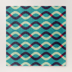 Retro Curves: Grunge Pattern Effect. Jigsaw Puzzle