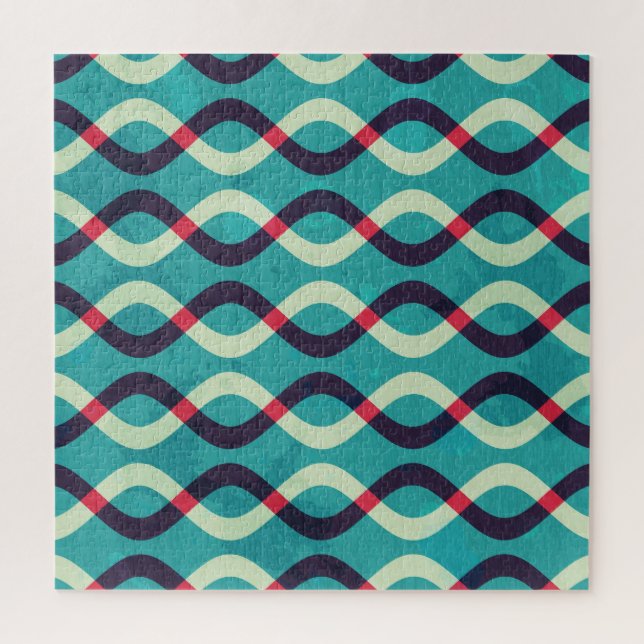 Retro Curves: Grunge Pattern Effect. Jigsaw Puzzle (Vertical)