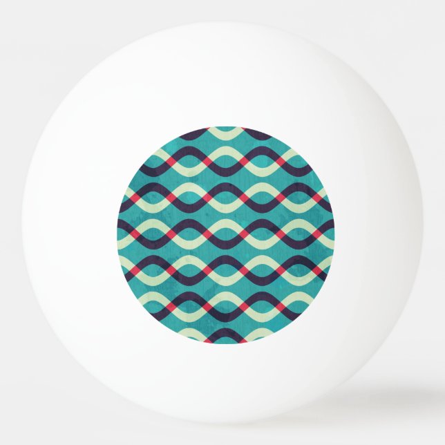 Retro Curves: Grunge Pattern Effect. Ping Pong Ball (Front)
