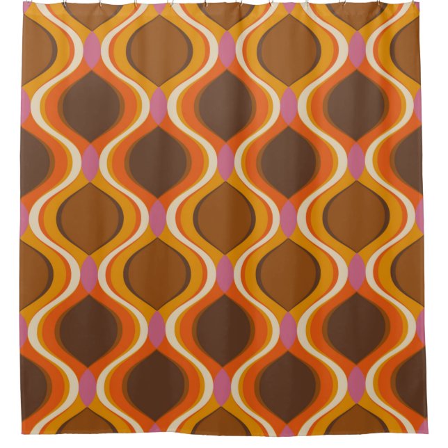 Retro curves tubes pattern. 70s 60s style wallp (Front)