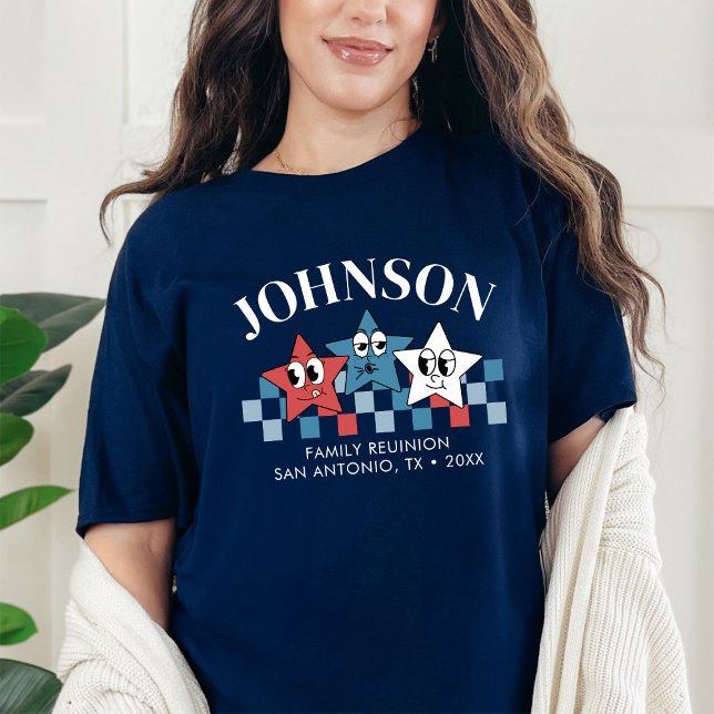 Retro Custom 4th Of July Family Reunion Matching T-Shirt (Creator Uploaded)