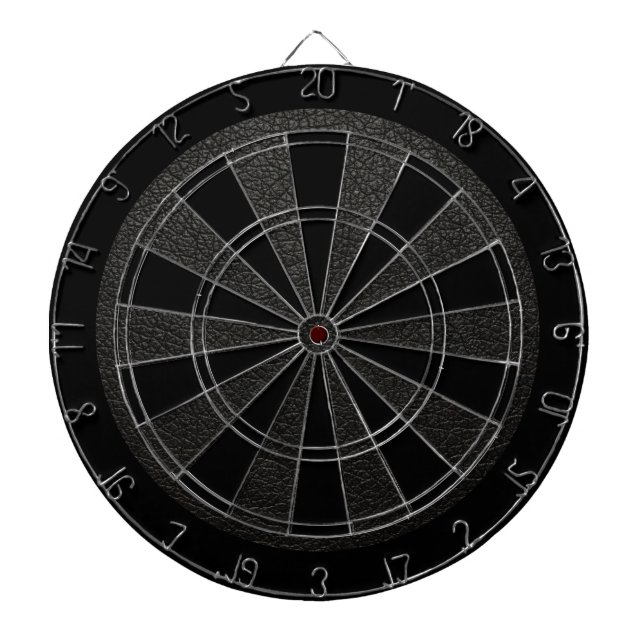 Retro Custom Black Leather Dartboard (Front)