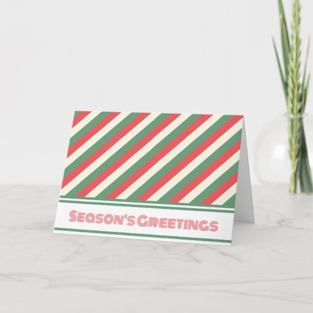 Retro Custom Business QR Code Corporate Christmas Holiday Card (Front)