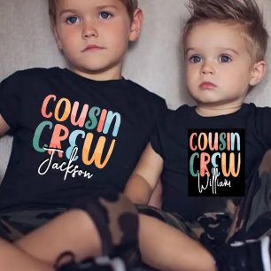 Retro Custom Cousin Crew Add your Name Black Baby T-Shirt