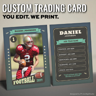 Retro Custom Football Trading Card Player Card