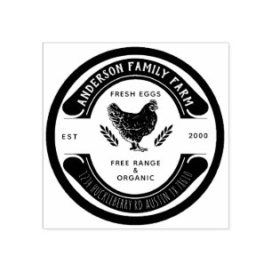Retro Custom Fresh Eggs Family Farm Rubber Stamp