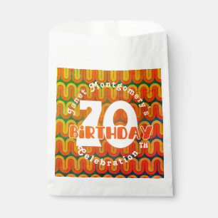 Retro Custom Hippie Psychedelic 70th Birthday  Favour Bag