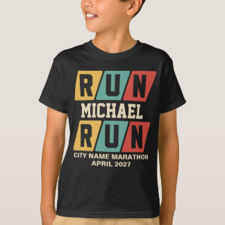 Retro Custom Name Marathon Support Kids T-Shirt