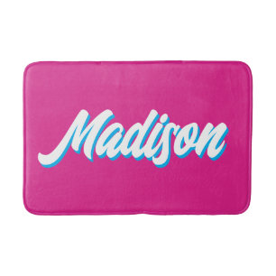 Retro Custom Name Personalized Groovy College Gift Bath Mat