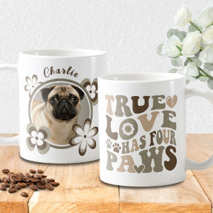 Retro Custom Pet Dog Name and Photo   Coffee Mug