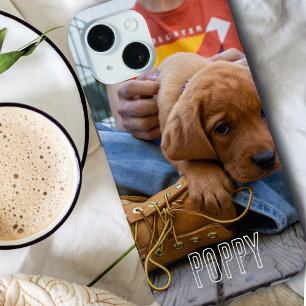 Retro Custom Pet Photo with Personalized Name iPhone 15 Case