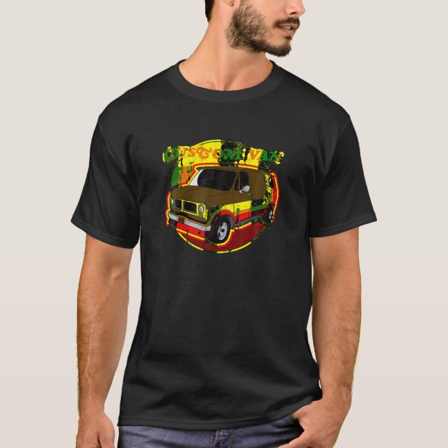 Retro Custom Van 1970s Style Groovy T Shirt (Front)