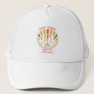 Retro customizable family camping, add name trucker hat