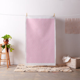 Retro Cute Baby Pink White Polka Dots Pattern DIY Fabric