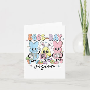 Retro Cute Bunny Eggs Ray Vision Nurse Easter Day  Card