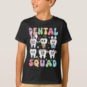 Retro Cute Bunny Teeth Funny Dentist Easter Day De T-Shirt