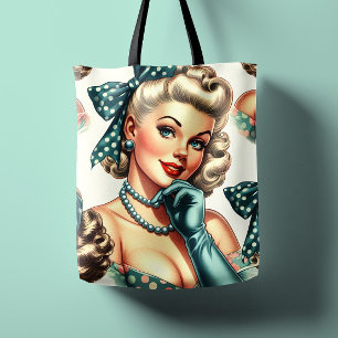 Retro Cute Classic Pinup Tote Bag