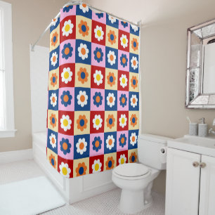Retro Cute colourful Flowers Pattern