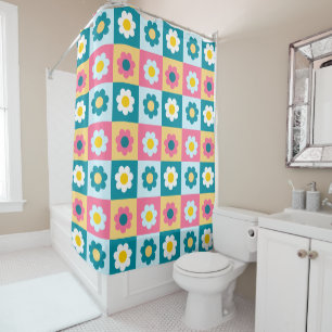 Retro Cute colourful Pastel Flowers Pattern