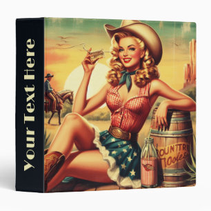 Retro Cute Cowgirl Binder