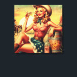 Retro Cute Cowgirl Canvas Print<br><div class="desc">Retro Cute Cowgirl</div>