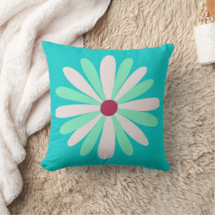 Retro Cute Flower Graphic Art Throw Pillow