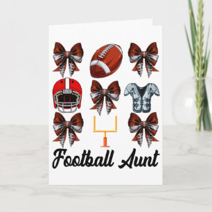 Retro Cute Footll Aunt Bow Footll Mom Mothers Day  Card