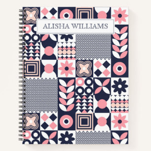 Retro Cute Geometric Shapes  Notebook