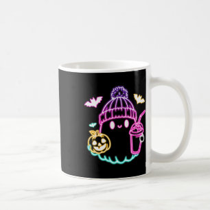 Retro Cute Ghost Coffee Drinking Spooky Halloween Mug