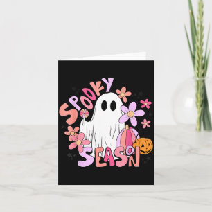 Retro Cute Ghost Spooky Season Funny Halloween Card