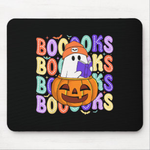 Retro Cute Ghost Teacher Halloween Librarian Read Mouse Pad