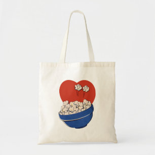 Retro Cute Humour, Bowl of Popcorn for the Movies! Tote Bag